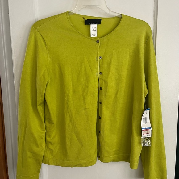 Jones New York Tops - Jones New York Lime Green Crewneck Cardigan